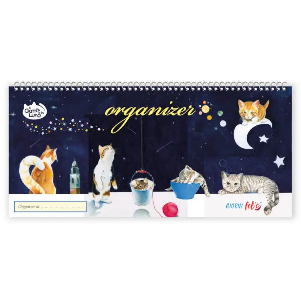 Organizer Settimanale - Il gatto e la luna (con spirale)