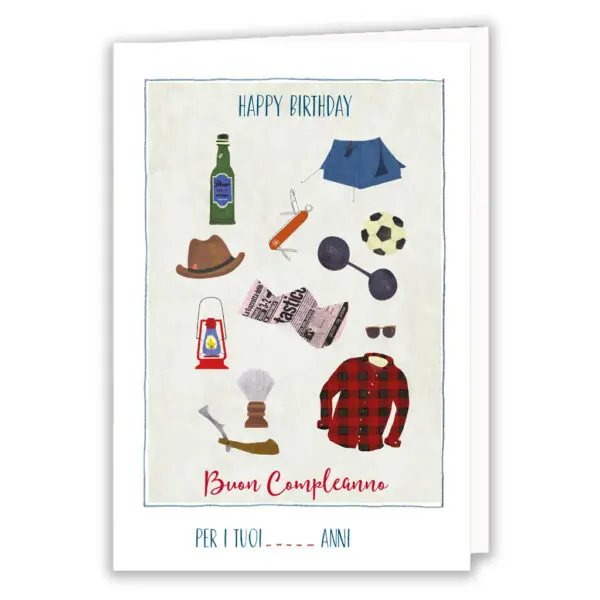 Buon compleanno Pallone, camicia, birra, cappello