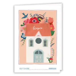 Auguri per il vostro Anniversario - Casa con fiori