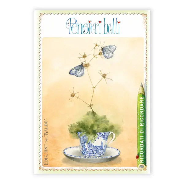 Mini blocco Pensieri Belli Tazza e Farfalle