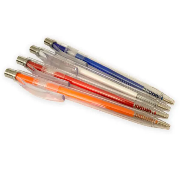 Penna a sfera plastica trasparente arancio - immagine 2