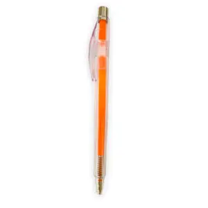 Penna a sfera plastica trasparente arancio