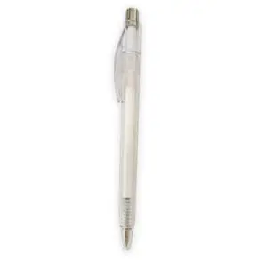 Penna a sfera plastica trasparente bianco