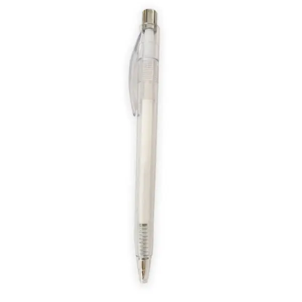 Penna a sfera plastica trasparente bianco