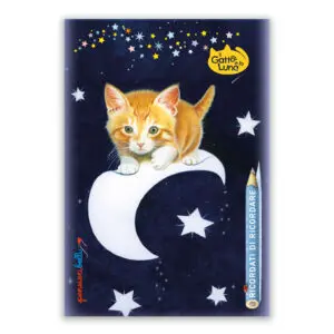 Mini blocco Il gatto e la luna Sulla falce di luna