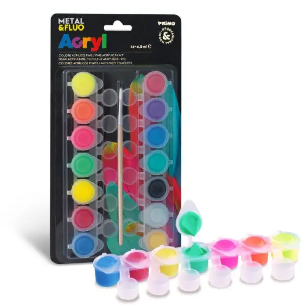 Colore acrilico fine fluo 14 colori