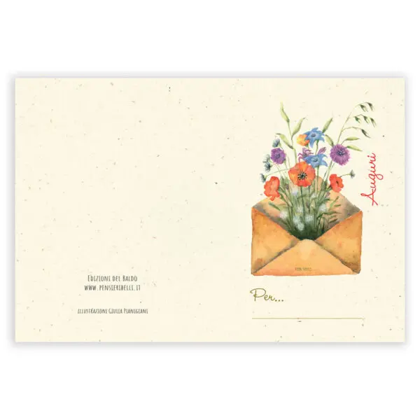 Biglietti chiudipacco Busta con fiori