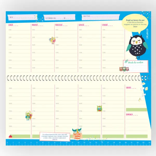 Organizer Settimanale – Io gufo e tu? (con spirale) - immagine 2