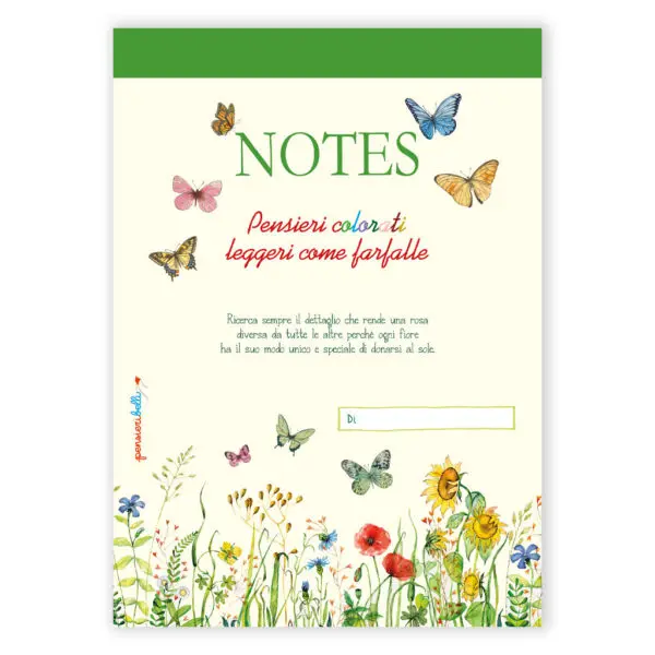 Blocco Notes Pensieri colorari leggeri come farfalle