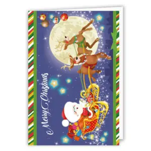 Merry Christmas -Babbo Natale Slitta e Renna