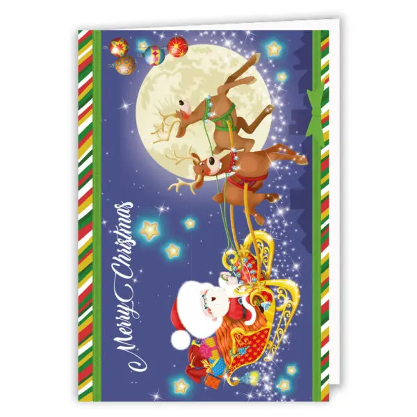 Merry Christmas -Babbo Natale Slitta e Renna