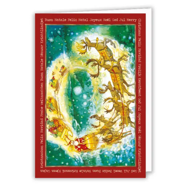 Babbo Natale Slitta e Renne in cerchio