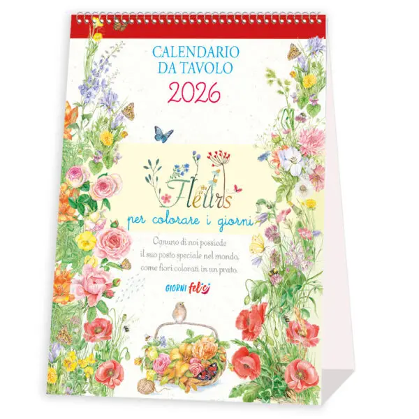 Calendario da tavolo 2026 - Fleurs per colorare i giorni