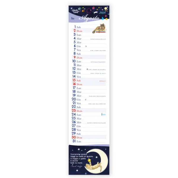 Calendarietto 2026 - Il Gatto e la luna - immagine 2