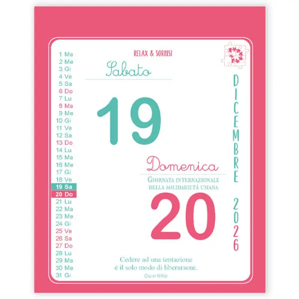 Calendariotto 2026 - Parole Belle - immagine 2