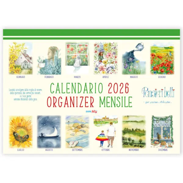 Calendario 2026 Mensile - Pensieri Belli Organizer