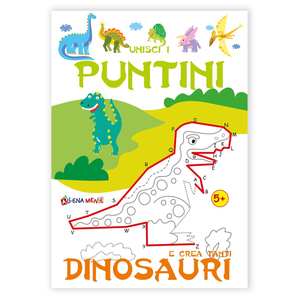 Libro delle attività Punto per punto e colorazione dinosauro