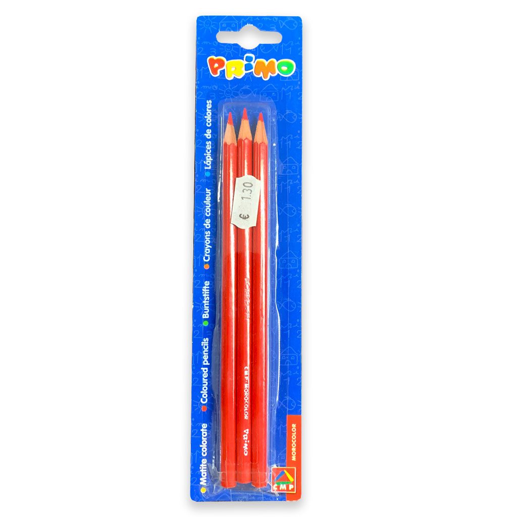 3 matite colorate rosso