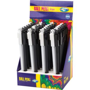 Ragazza giovane apertura regalo di compleanno a giocare con set di  cancelleria con penne e matite, vernici e matite colorate Foto stock - Alamy